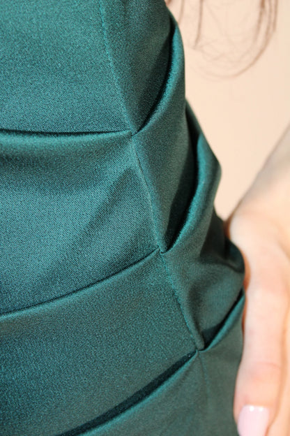 Abito_Emerald_Verde_Aelora_Dettaglio_Pieghe