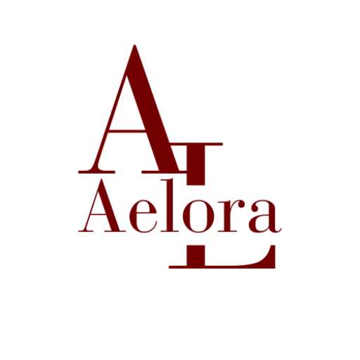 Logo Aelora colore rosso su sfondo bianco